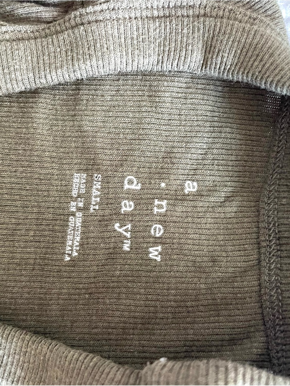 a new day Ribbed Crewneck Top in Olive Brown - Picture 3 of 4